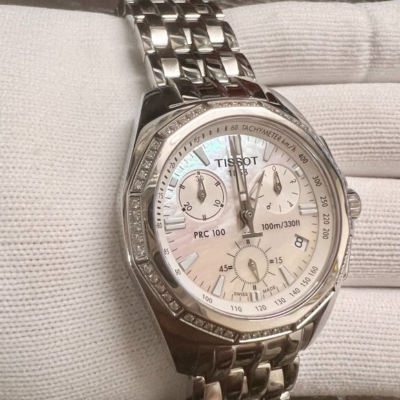 PreLoved Tissot PRC 100 Diamond Bezel Steel MOP main image 4